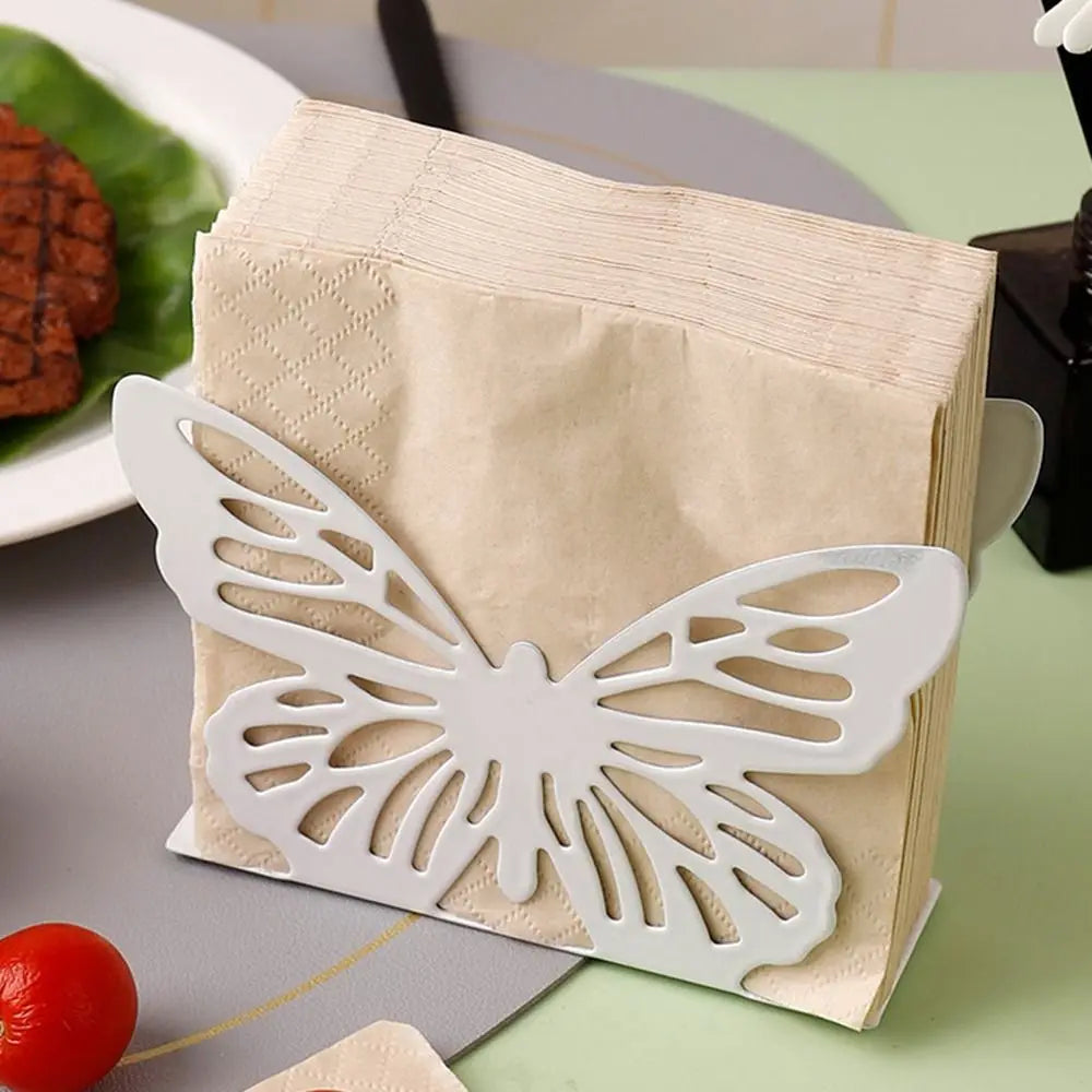 porte serviettes or blanc noir papillon élégant adhésif créatif restaurant
