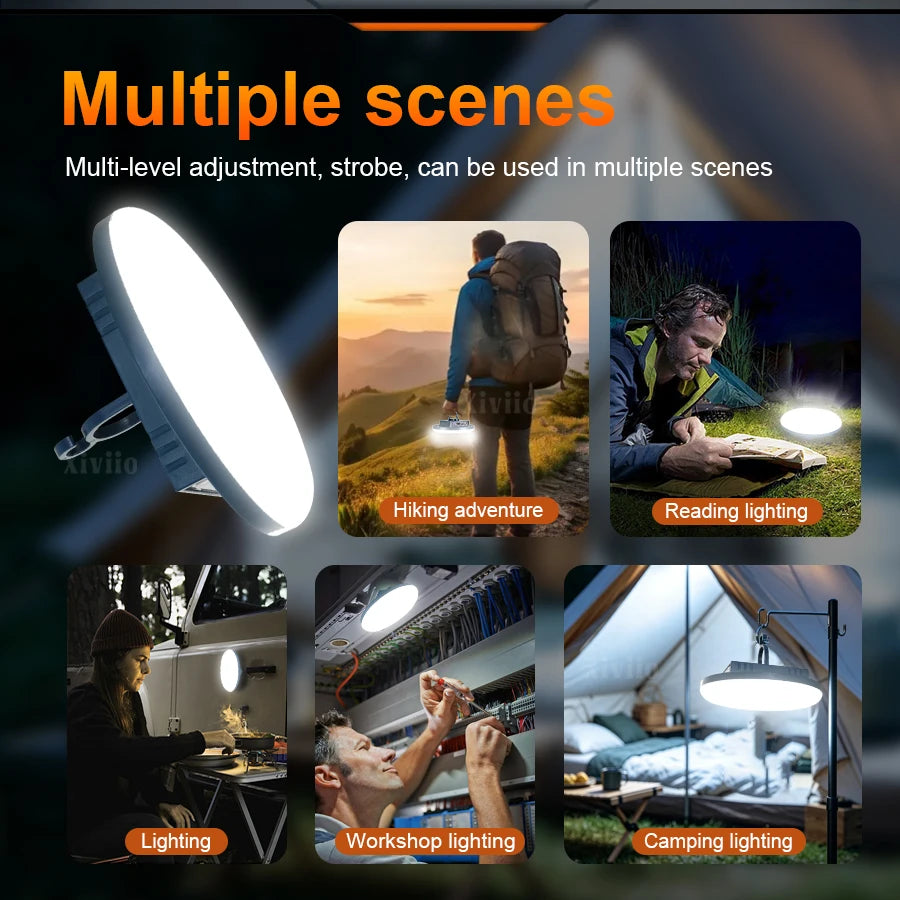 lampe portable led rechargeable aimantée écran digital usb camping travail pêcheextérieur