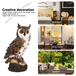 statuette chouette résine marron plumes détaillées tronc arbre intérieur extérieur décoration jardin chambre salon