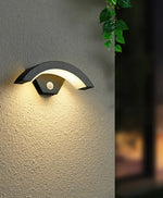 lampe murale moderne gris métallisé ip65 led 18w éclairage extérieur sensoriel aluminium abatjour acrylique