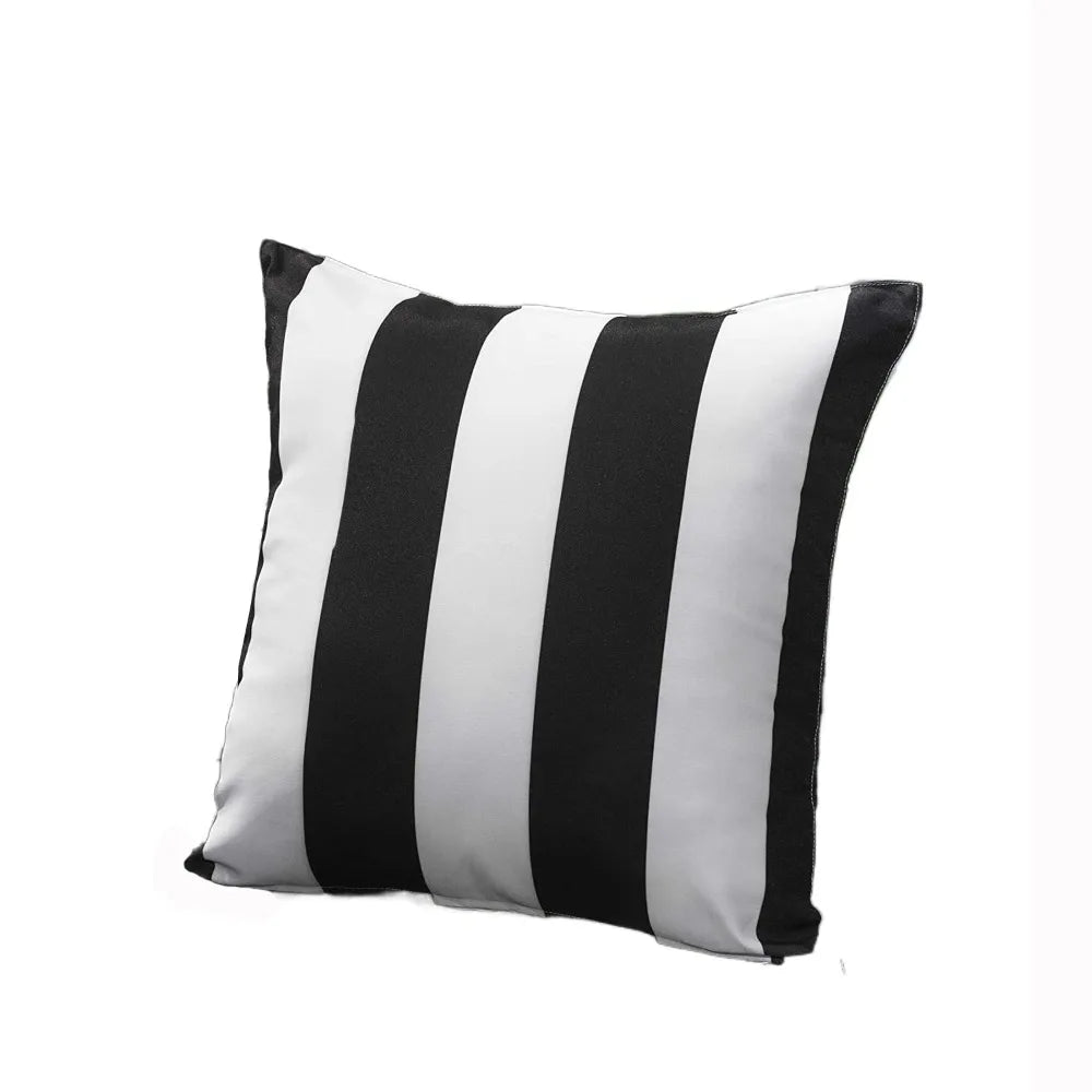 housse coussin extérieur imperméable polyester coton moderne rayées beige gris noir rouge jaune vert