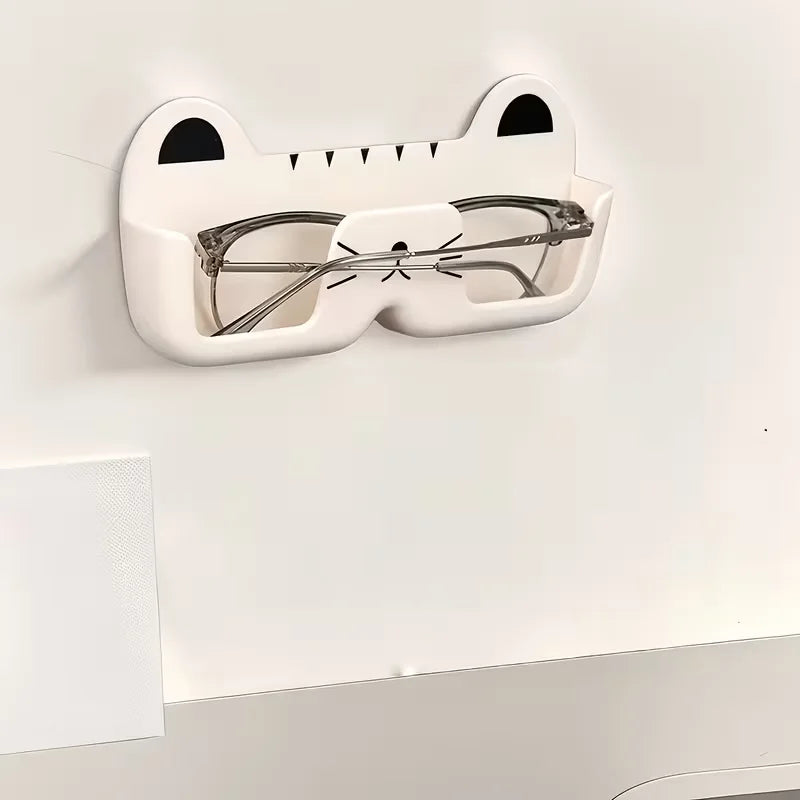support mural porte lunettes forme chat blanc noir décoration mur enfantin adhésif imperméable rangement