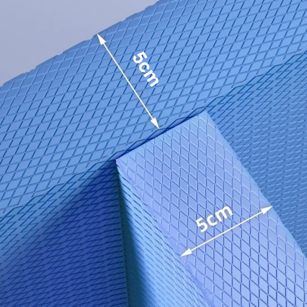 tapis fitness texturé antidérapant bleu épais 5cm joint protection exercices maison