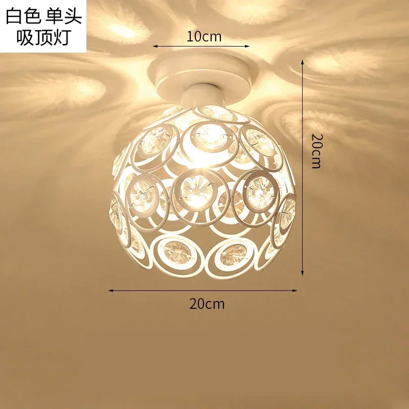 lampe suspendue moderne cristal noir blanc strass circulaire fixée câbles suspension