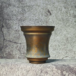 cache pot bronze porcelaine vintage rustique finition métallique plante succulente intérieur fleur unique