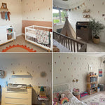 Application du sticker mural sur un mur de chambre d'enfant
