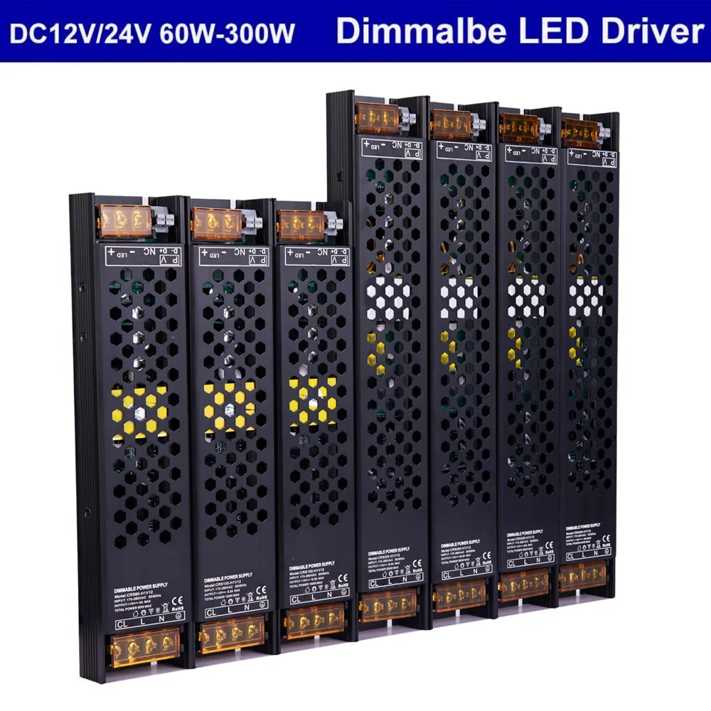 pilote led ajustable triac 10v 60w 100w 150w 200w 250w 300w noir industrielle aluminium