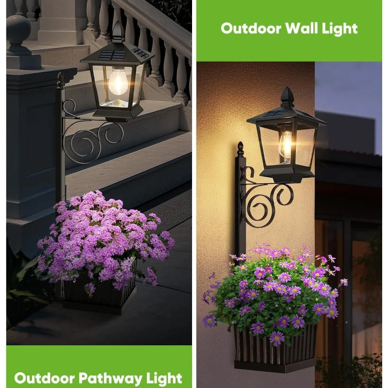 pot fleurs solaires led mural extérieur moderne ornements transparent vintage
