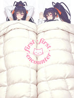 coussin anime akeno himejima premier rencontre chaton blanc polyester portrait lit double face