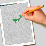 puzzle coloriage numero pixel art moderne multicolore instructions incluses 24 feuilles numérotées