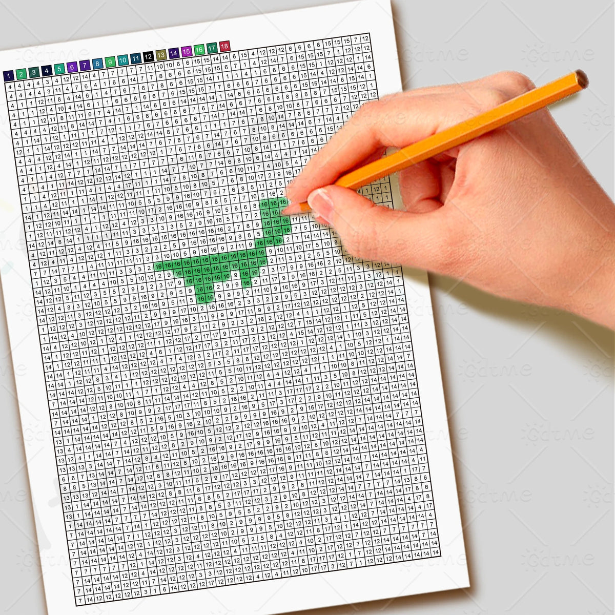 puzzle coloriage numero pixel art moderne multicolore instructions incluses 24 feuilles numérotées