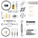 corde ressort argentée lisse industrielle fixations clous expansibles inoxydables jardin plantation abri