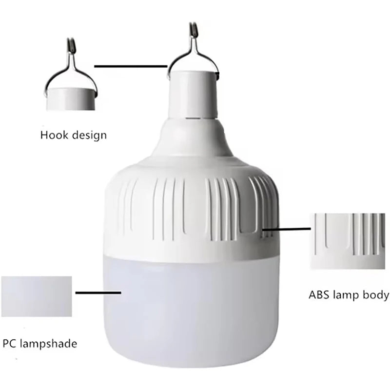 lampe led rechargeable blanc moderne ip66 usb solar panel camping nuit sécurité eye protection