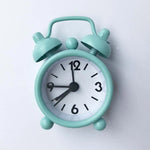 réveil horloge circulaire classique mécanique aiguilles rouge bleu rose Jaune métal durable chambre