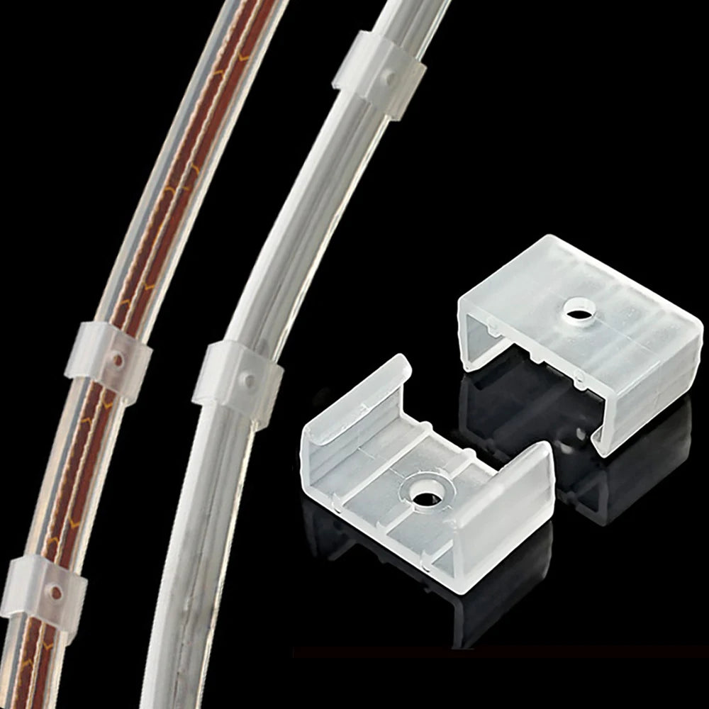rubans led flexibles transparents blancs clips fixation moderne 12v fcc