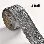 bordure auto adhésive ornements floraux 3d opaque classique décorative adhésive blanc marron roll decoration