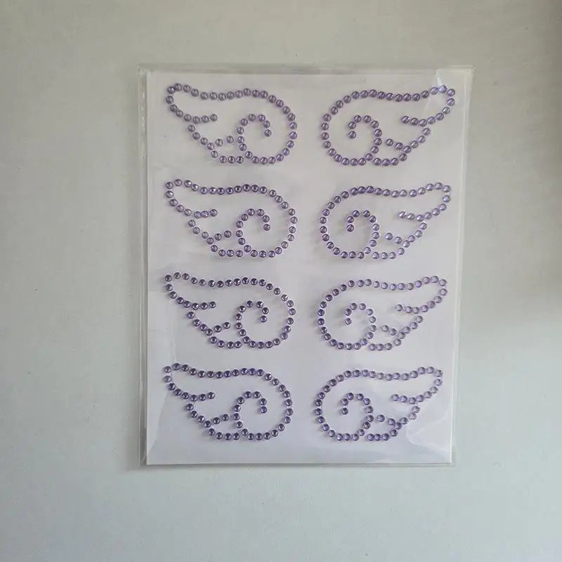 sticker decoratif ailes ange strass blanc rose bleu argent adhésif élégant décoration diy cadeau