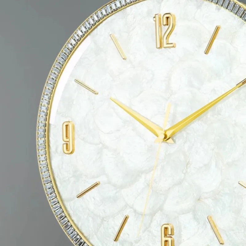 horloge murale moderne simple décoration intérieure visage unique opale naturelle fixation blanc marbré