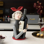 figurine moderne buste féminin support bouteille vin verre décor maison chic artistique transparent rouge