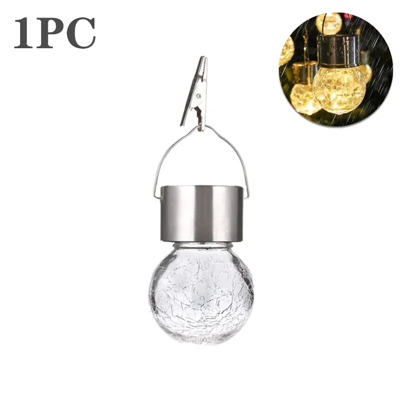 guirlande lumineuse solaire multicolore moderne clips texture craquelée extérieure jardin led