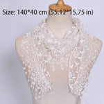 écharpe étoffe polyester motif floral blanc élégant voile tête décontracté