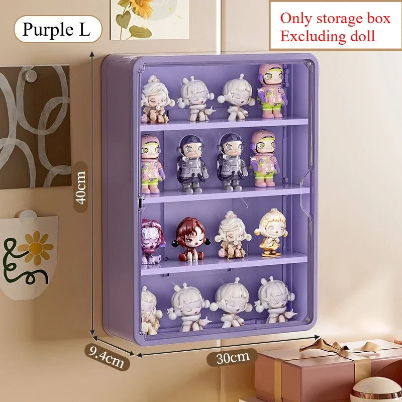 boîtes figurines transparentes modernes beige jaune violet blanc adhésives 30cm 30cm