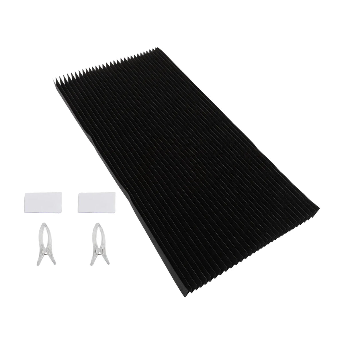 rideau occultant adhésif 150cm 60cm moderne plis horizontaux opacité totale noir blanc minimaliste