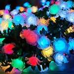 guirlande lumineuse solaire multicolore fleurs roses moderne 20 fleurs panneau solaire extérieur autonomes