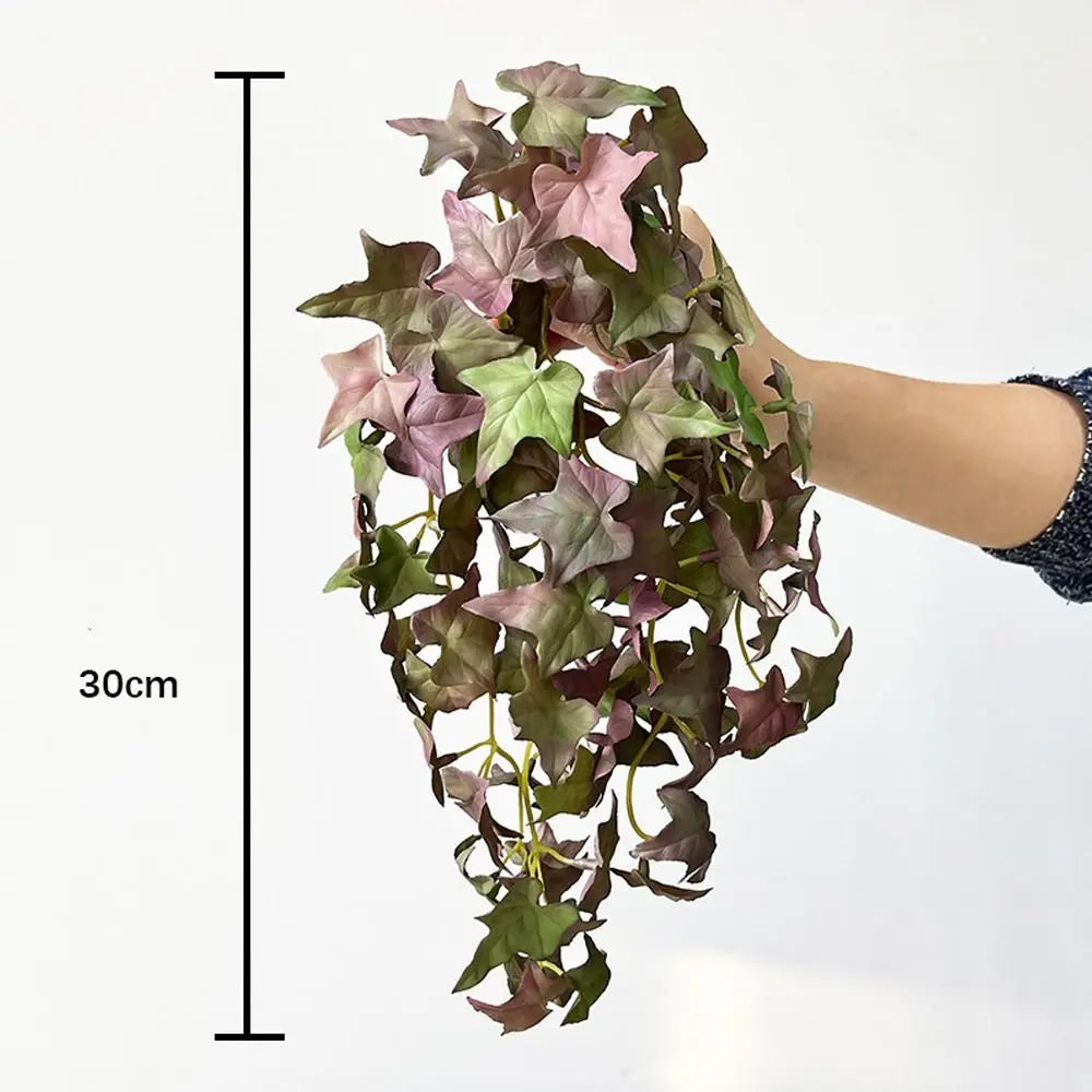plantes artificielles feuilles vert violet blanc modernes clips métalliques décoration intérieure extérieure exposée vase