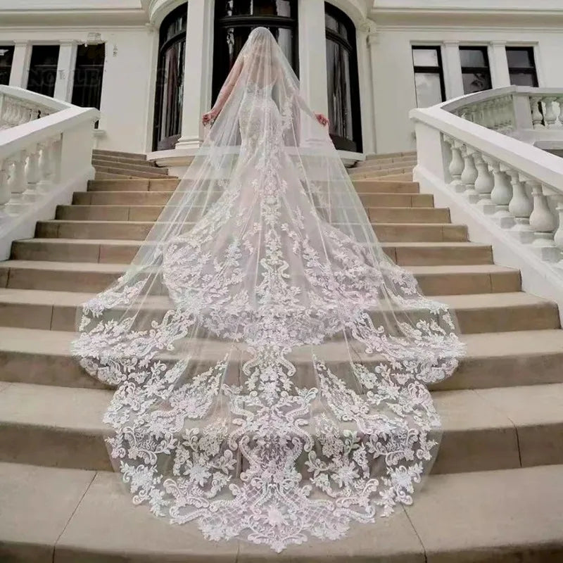 voile mariée blanc broderie florale clips classique paillettes scintillantes tulle doux transparent erotique féminin