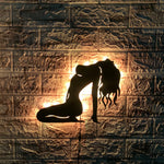 applique murale led silhouette anime noir décoration chambre veilleuse lumineuse personnage japonais