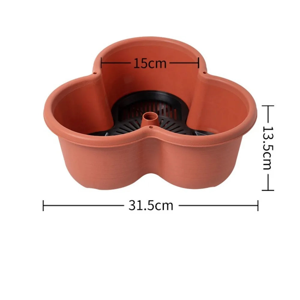 pots fleurs empilables plastique moderne roulettes noir vert foncé rouge gris clair