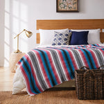 couverture plaid méditerranéen rayé multicolore portable pique nique voyage hospitalière maison avion