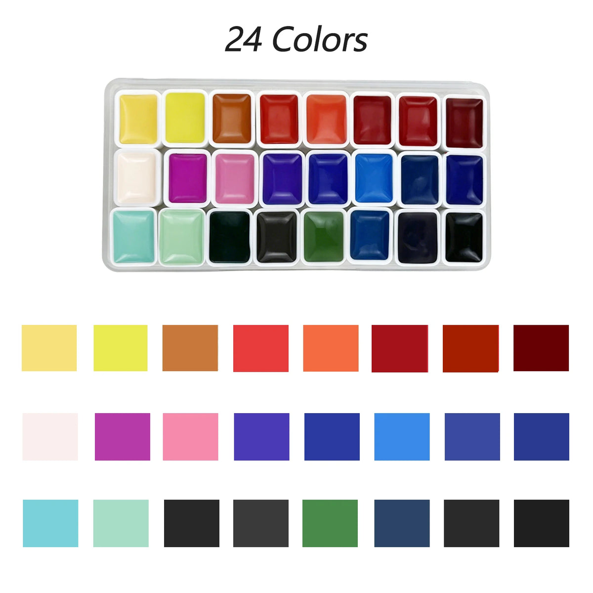 Palette peinture l'aquarelle multicolore calligraphie création artistique nail art bricolage pinceau professionnel enfants adultes