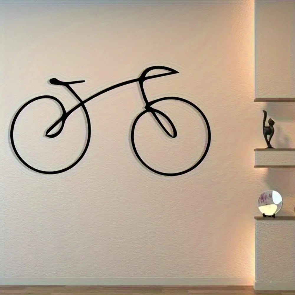 décoration murale silhouette vélo noir minimaliste moderne métal opacité 30cm 40cm 50cmuspenduintérieurextérieur