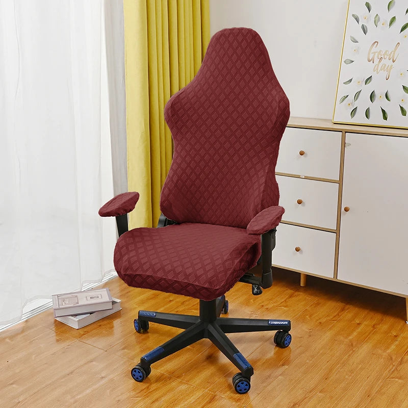 housse chaise élasthanne polyester anti salissures couleurs noir blanc gris moderne ergonomique adjustable roulettes