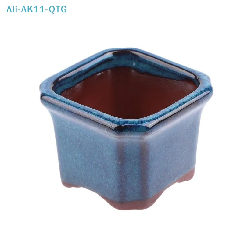 pots plantes décoratives résine bleu turquoise marron foncé émaillé asiatique moderneintérieur salon