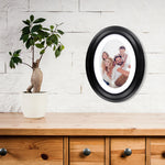 cadre photo ovale noir blanc relief décoratif classique mural photo frame support instructions