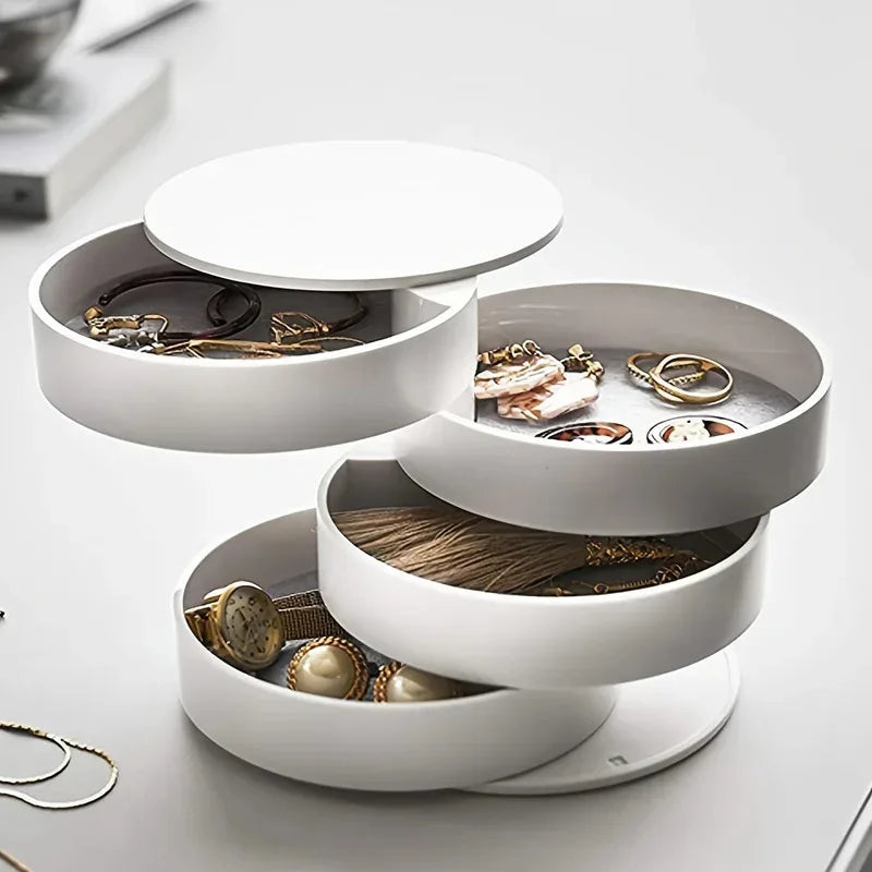 boîte rangement bijoux blanc moderne réutilisable intérieur gris mat anti poussière multifonctionnelle