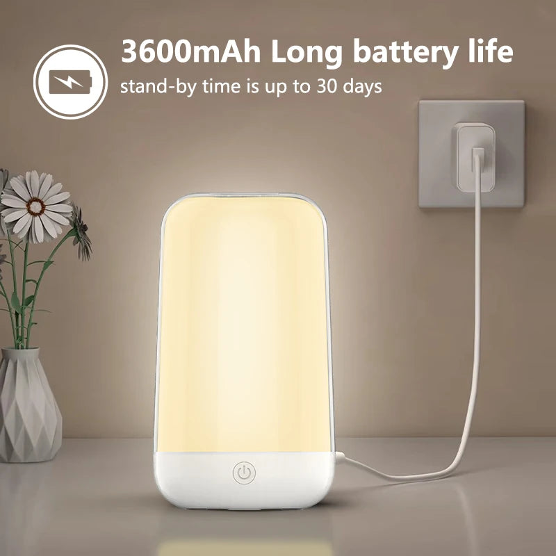 lampe table veilleuse led rechargeable rose clair moderne ambiance tactile bluetooth