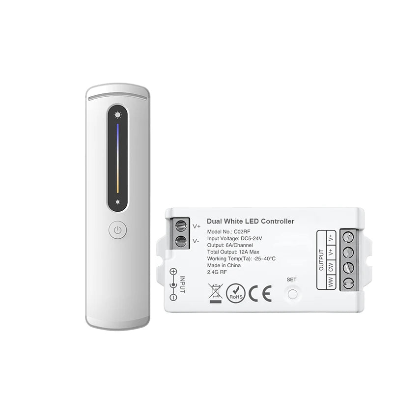 contrôleur led rf sans fil télécommande cct adaptable 12v 24v 15a led dimmable blanc