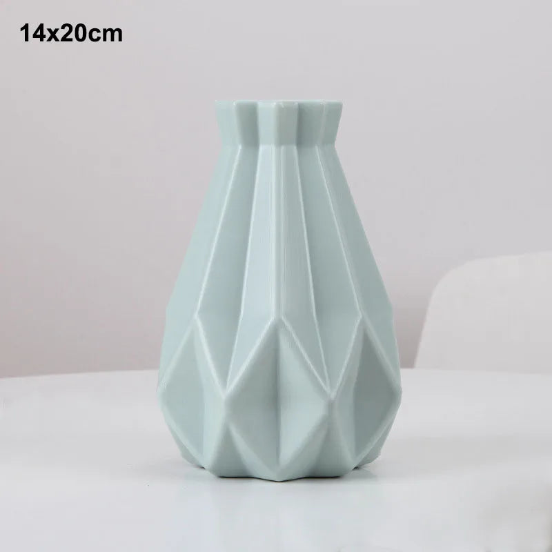 vase moderne blanc rose vert geometrique facettes minimaliste deco maison