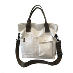 sac bandoulière toile unisexe polyester doux solide blanc noir poche avant cross body