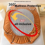 housse matelas épaisse polaire antiacariens matelassée orange foncé texture pointillés moderne douce 30cm haute