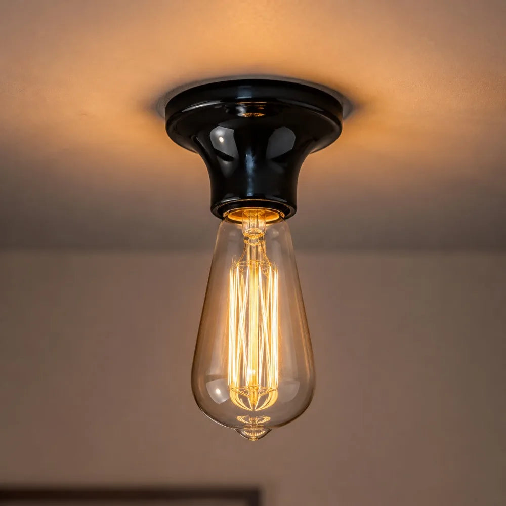 supports lampe led socle céramique noir blanc modernes adhésifs vintages compatibles e27