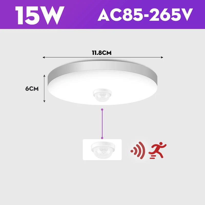 Lampe détecteur mouvement blanc moderne surface 20w 30w led économique