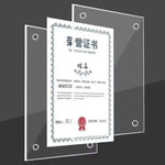support mural transparent moderne clips certificats A4 acrylique rectangle sans bordure