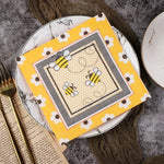 serviettes papier abeilles fleurs décoratives folkloriques 16.5cm 33cm 20 pièces pack festif