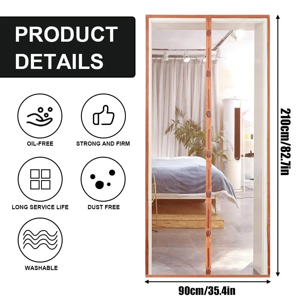 rideau porte bleu clair moustiquaire maille fine anti insectes boucles ultrasoniques moderne chambre salon