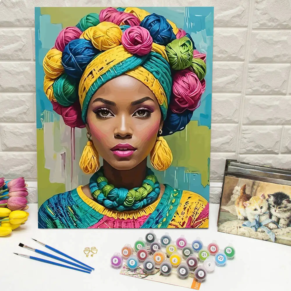 tableau peindre toile moderne multicolore floral pop art starter kit crochets vis paintbrushes numéros